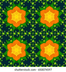 Elegant seamless pattern with decorative flowers in colors. Vector floral pattern for wedding invitations, greeting cards, scrapbooking, print, gift wrap, manufacturing fabric and textile.