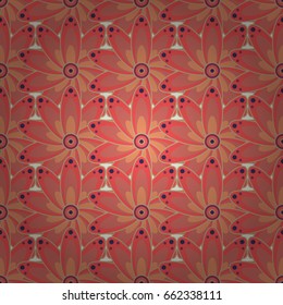 Elegant seamless pattern with decorative flowers in colors. Vector floral pattern for wedding invitations, greeting cards, scrapbooking, print, gift wrap, manufacturing fabric and textile.