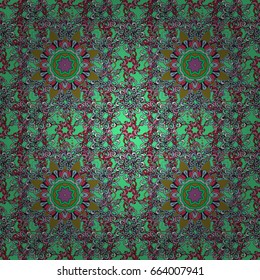 Elegant seamless pattern with decorative flowers in colors. Vector floral pattern for wedding invitations, greeting cards, scrapbooking, print, gift wrap, manufacturing fabric and textile.