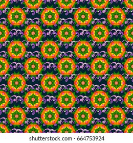 Elegant seamless pattern with decorative flowers in colors. Vector floral pattern for wedding invitations, greeting cards, scrapbooking, print, gift wrap, manufacturing fabric and textile.