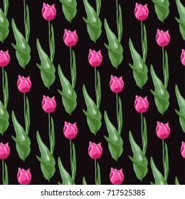 Elegant seamless pattern with decorative flowers in watercolor style, design elements. Floral pattern for wedding invitations, greeting cards, scrapbooking, print, gift wrap, manufacturing. Editable