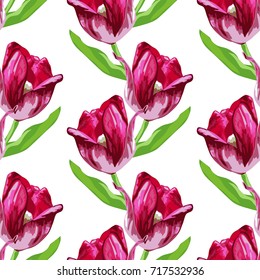 Elegant seamless pattern with decorative flowers in watercolor style, design elements. Floral pattern for wedding invitations, greeting cards, scrapbooking, print, gift wrap, manufacturing. Editable