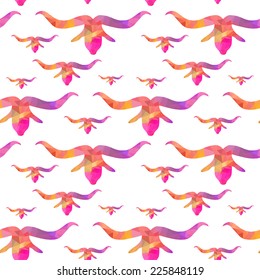 Elegant seamless pattern with decorative goats, design elements. Geometric triangles pattern for invitations, greeting cards, scrapbooking, print, gift wrap, manufacturing. New Year 2015 theme.