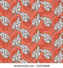 elegant seamless pattern with decorative leaves for your design