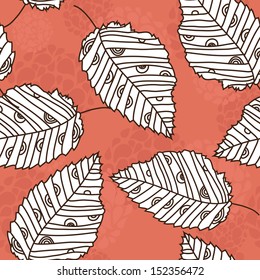 elegant seamless pattern with decorative leaves for your design