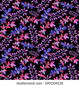 Elegante patrón impecable con hojas decorativas, elementos de diseño. Patrón floral para invitaciones, tarjetas, impresiones, envolturas de regalo, manufactura, textiles, tejidos, papeles pintados