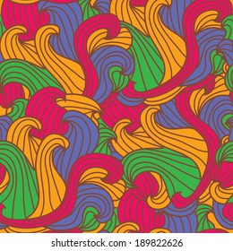 elegant seamless pattern with decorative multicolor waves, design element