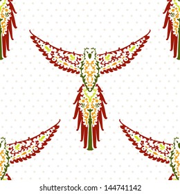 elegant seamless pattern with decorative parrots for your design