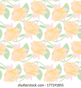 elegant seamless pattern with decorative pastel roses, design element