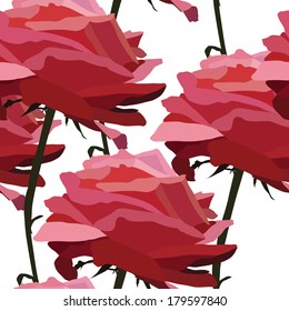 elegant seamless pattern with decorative pink roses, design element