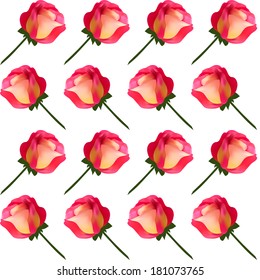 elegant seamless pattern with decorative pink yellow roses, design element