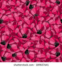 elegant seamless pattern with decorative pink tulips, design element