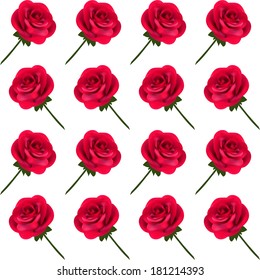 elegant seamless pattern with decorative red roses, design element