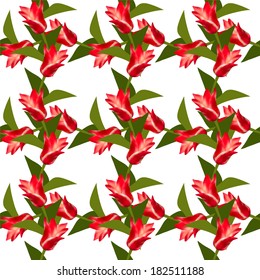elegant seamless pattern with decorative red tulips, design element