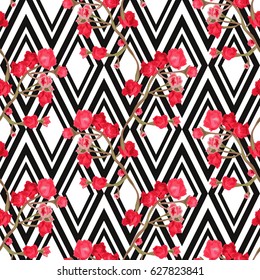 Elegant seamless pattern with decorative rose flowers in watercolor style, design element. Editable floral pattern for wedding invitations, cards, scrapbooking, print, gift wrap, manufacturing