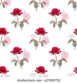Elegante patrón sin fisuras con flores de rosa decorativas en estilo de acuarela, elemento de diseño. Patrón floral para invitaciones de boda, tarjetas, scrapbooking, impresión, envoltura de regalo, fabricación. Editable.