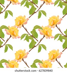 Elegant seamless pattern with decorative rose flowers in watercolor style, design element. Floral pattern for wedding invitations, cards, scrapbooking, print, gift wrap, manufacturing. Editable.
