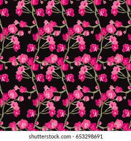 Elegant seamless pattern with decorative rose flowers in watercolor style, design element. Floral pattern for wedding invitations, cards, scrapbooking, print, gift wrap, manufacturing. Editable.