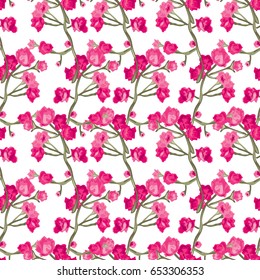 Elegant seamless pattern with decorative rose flowers in watercolor style, design element. Floral pattern for wedding invitations, cards, scrapbooking, print, gift wrap, manufacturing. Editable.