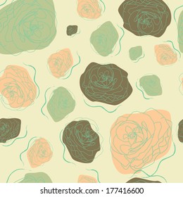 elegant seamless pattern with decorative roses, design element