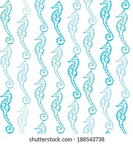 elegant seamless pattern with decorative seahorses, design element