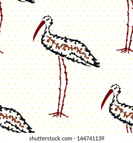 elegant seamless pattern with decorative storks for your design
