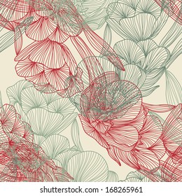elegant seamless pattern with decorative tulips for your design
