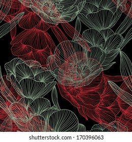 elegant seamless pattern with decorative tulips, design element