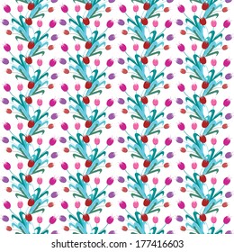 elegant seamless pattern with decorative tulips, design element