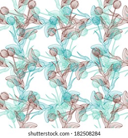 elegant seamless pattern with decorative tulips, design element