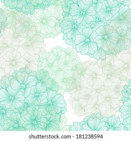 elegant seamless pattern with decorative verbena flowers, design element