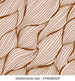 Elegantes, nahtloses Muster mit dekorativen Wellen, Designelementen.Wave Muster für Einladungen, Karten, Druck, Geschenkverpackungen, Herstellung, Textilien, Tapeten