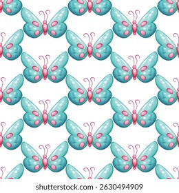 Elegante padrão sem emenda de borboletas delicadas em tons pastel. Perfeito para projetos temáticos de primavera, têxteis e papéis de parede, adicionando sofisticação e um toque de natureza.
