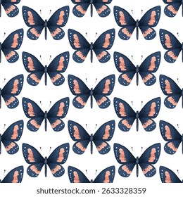Elegante padrão sem emenda de borboletas delicadas em tons pastel. Perfeito para projetos com temas de primavera, têxteis e papéis de parede, adicionando sofisticação e um toque de natureza.