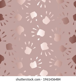 Elegant seamless pattern. Delicate handprint background. Abstract texture. Repeated cute patern for design prints. Repeating pattern. Modern abstract wallpaper, gift wrapper. Effect foil. Vector