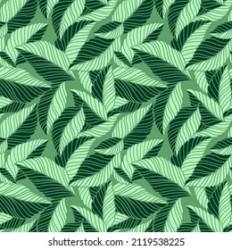 Elegant seamless pattern with delicate leaves. Vector Hand drawn floral background for fabric , wallpaper, print, cover, banner and invitation.