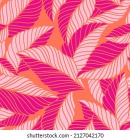 Elegant seamless pattern with delicate leaves. Vector Hand drawn floral background for fabric , wallpaper, print, cover, banner and invitation.