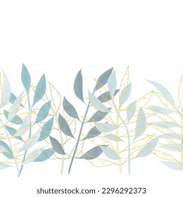 Elegant seamless pattern with delicate leaves.
