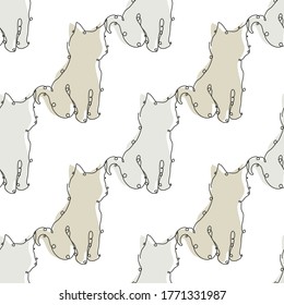 Elegant seamless pattern with , design elements. Can be used for invitations, cards, print, gift wrap, manufacturing, textile, fabric, wallpapers. Continuous line art style. Bird theme