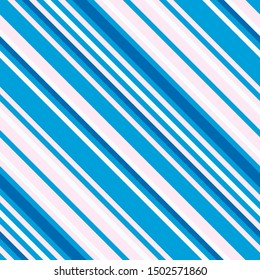 Elegant seamless pattern with diagonal straight lines in pink and blue. Vector illustration