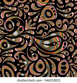 Elegant seamless pattern with doodles and Mandala elements. Nice vector hand-drawn illustration.