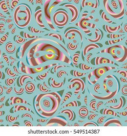 Elegant seamless pattern with doodles and Mandala elements. Nice hand-drawn seamless vector illustration on a blue background.