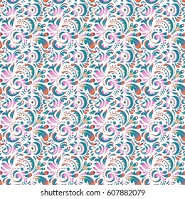Elegant seamless pattern with doodles and Mandala elements. Nice hand-drawn seamless vector illustration.