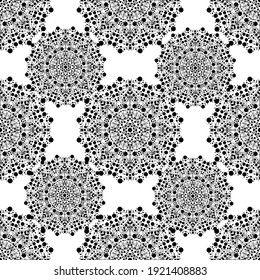 Elegant seamless pattern with dot mandalas, design elements. Mandala pattern for invitations, greeting cards, scrapbooking, print, gift wrap, manufacturing