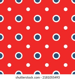 Elegant seamless pattern with dots and circles on a red background. Retro, vintage style. Vector illustration.