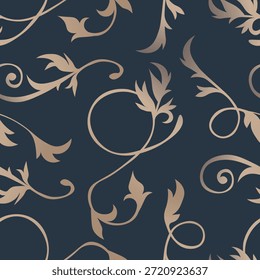 Elegante patrón sin fisuras con Elementos étnicos dorados dibujados. Símbolos florales geométricos sobre fondo de saludo. Adorno gráfico de damasco para invitación de boda, tarjetas de felicitación, Fondos de pantalla, embalaje.