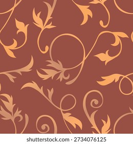 Elegante padrão sem costura com elementos dourados étnicos desenhados. Símbolos florais geométricos no fundo da saudação. Damask gráfico ornamental para convite de casamento, cartões, papéis de parede, embalagem.