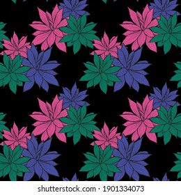 Elegant seamless pattern with echeveria plants, design elements. Floral  pattern for invitations, cards, print, gift wrap, manufacturing, textile, fabric, wallpapers