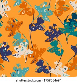Elegante patrón impecable con flores exóticas, vector. Uso para fondo, fondo de escritorio, diseño de superficie, textil y más