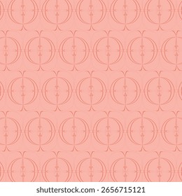 Elegant seamless pattern featuring circular symmetrical shapes with ornamental line art. Ideal for textiles, wallpapers, packaging, digital backgrounds, and vintage-style decorative projects.